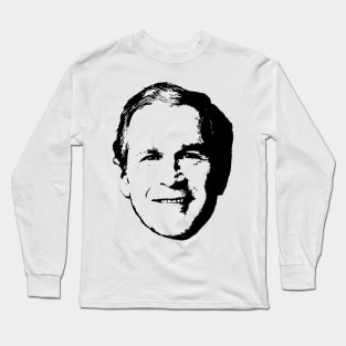 George Bush Black On White Pop Art Long Sleeve T-Shirt